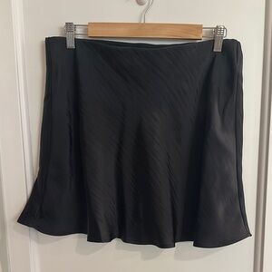 A New Day Black Ribbed Skater Mini Skirt